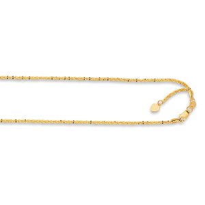 14K Gold 1.2mm Adjustable Sparkle Chain