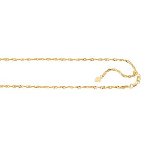 14K Gold 1.4mm Adjustable Singapore Chain