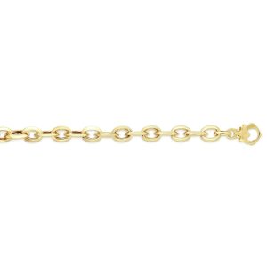 14K Gold Alternating Small & Medium Heritage Link Bracelet
