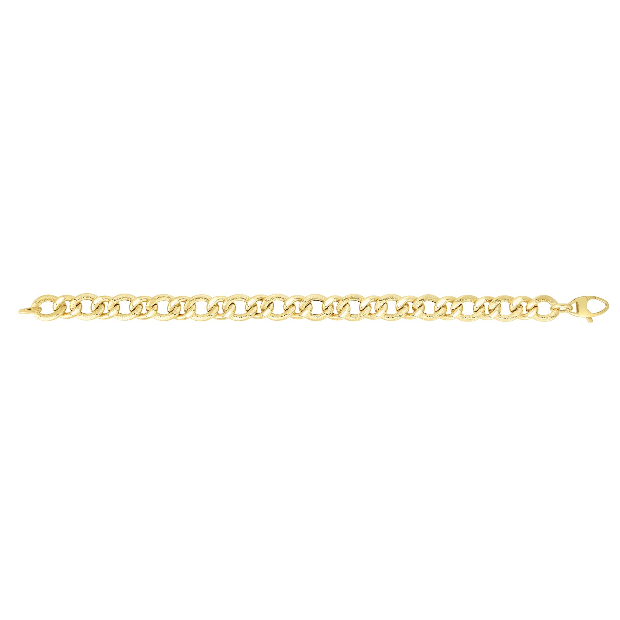 14K Gold Alternating Heritage Link Bracelet