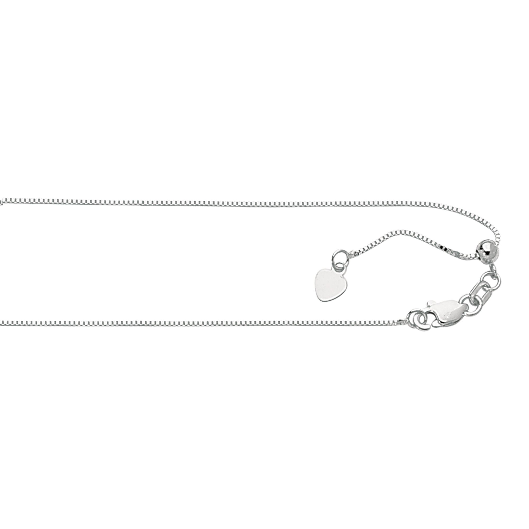 14K Gold 0.68mm Adjustable Box Chain