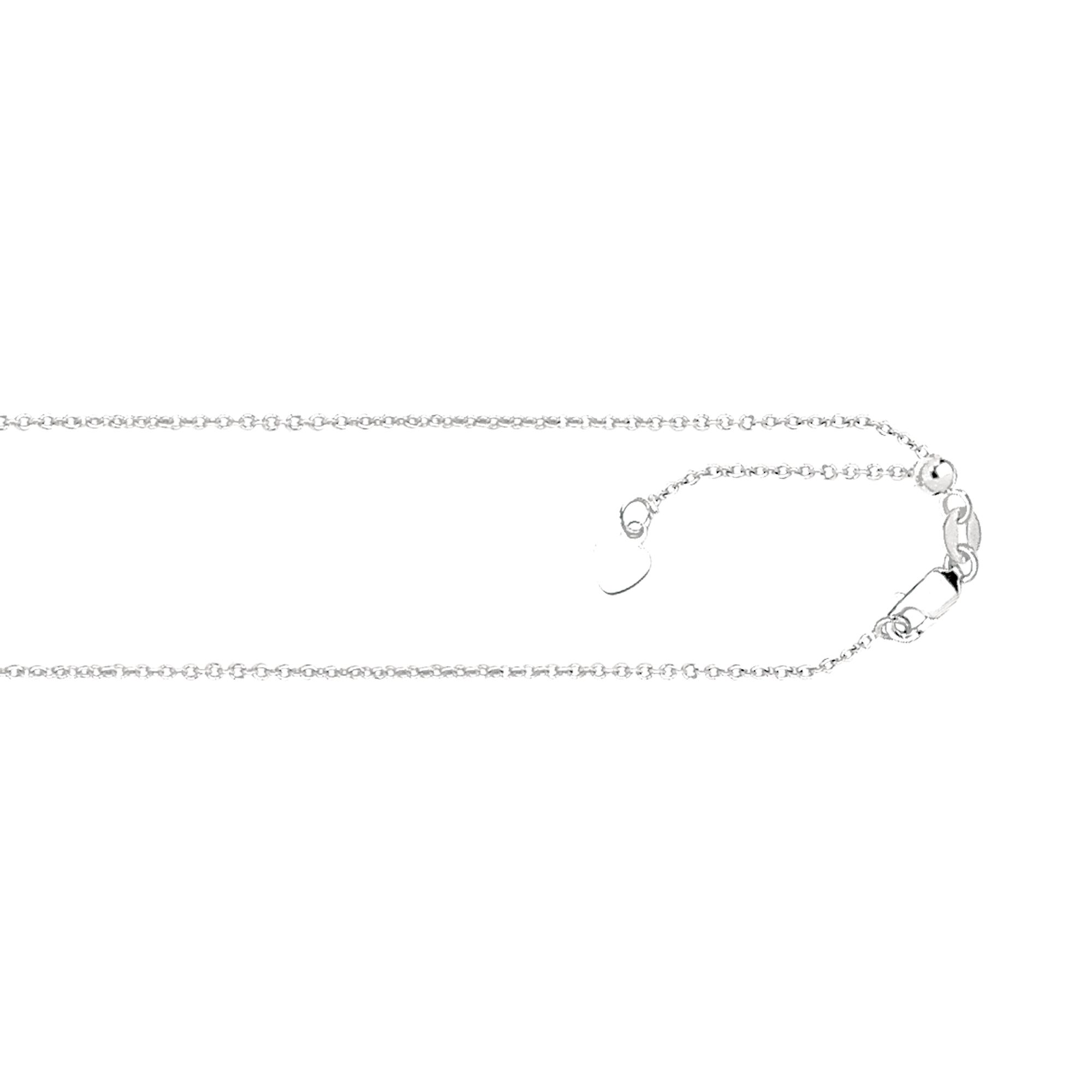 14K Gold 1.1mm Adjustable Cable Chain