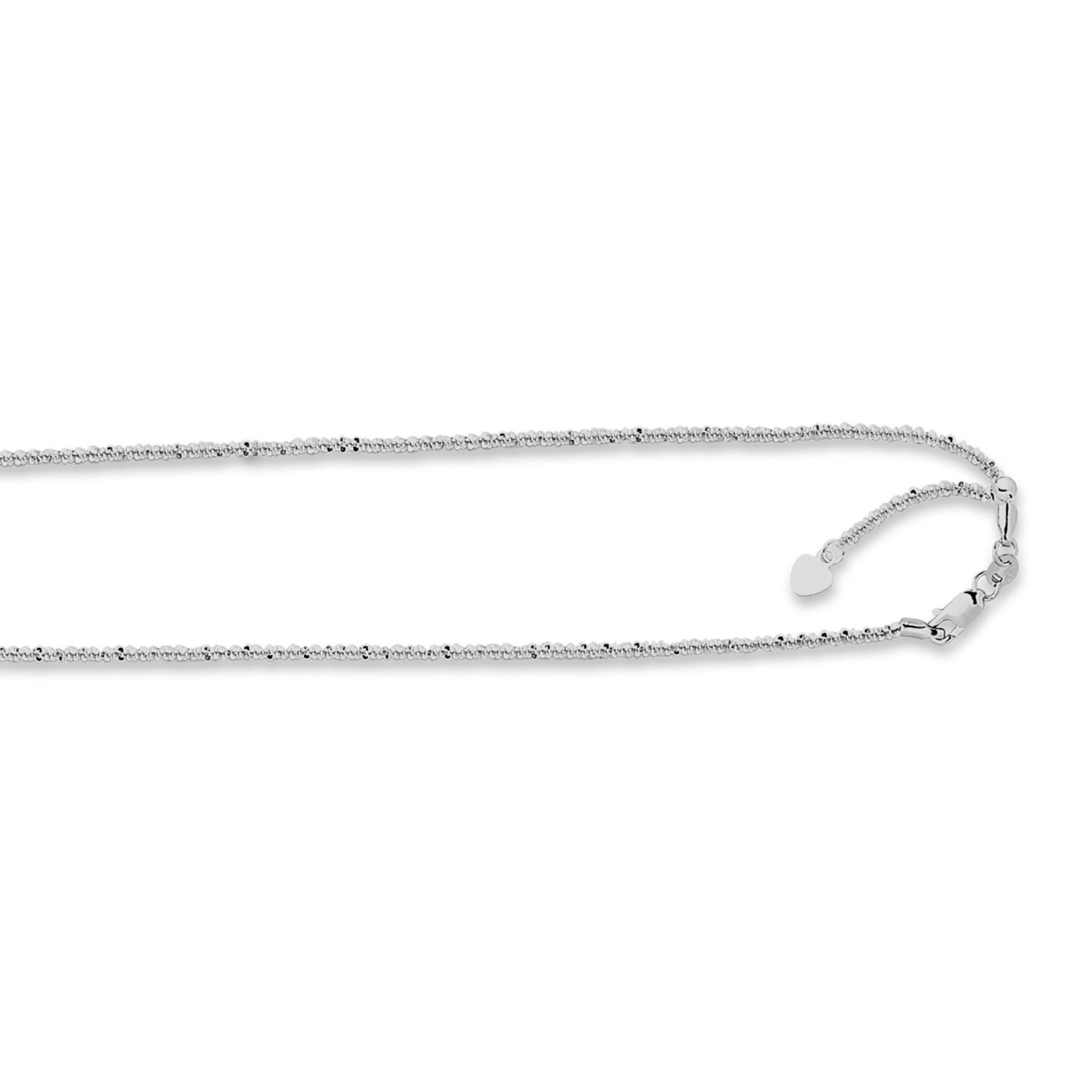 14K Gold 1.2mm Adjustable Sparkle Chain