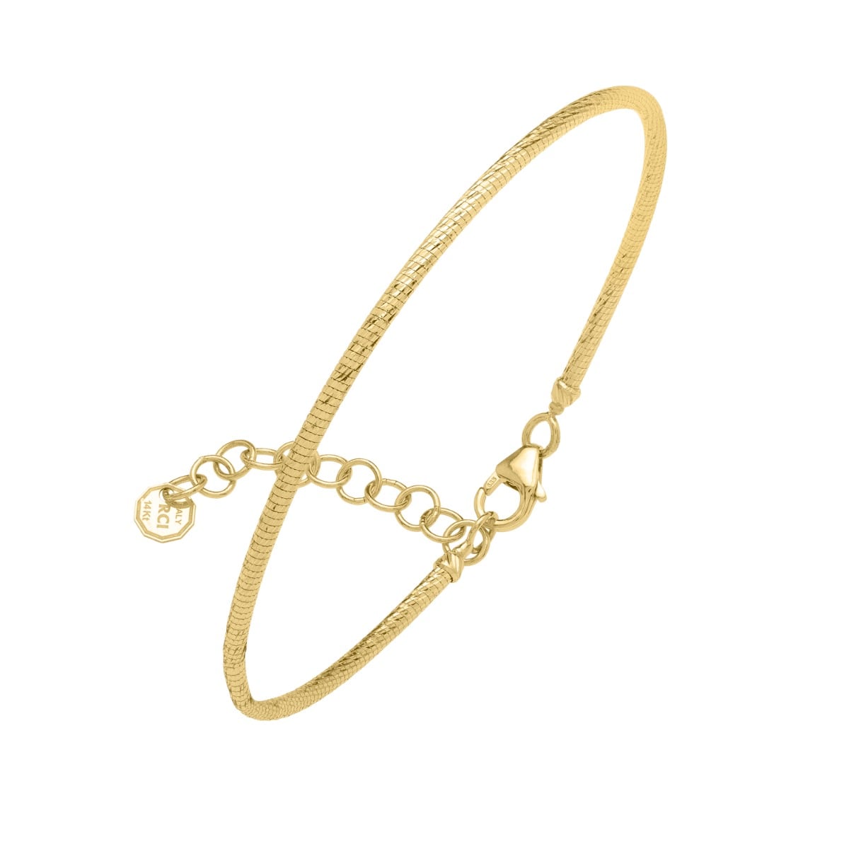 14K Diamond Cut Stack Bangle