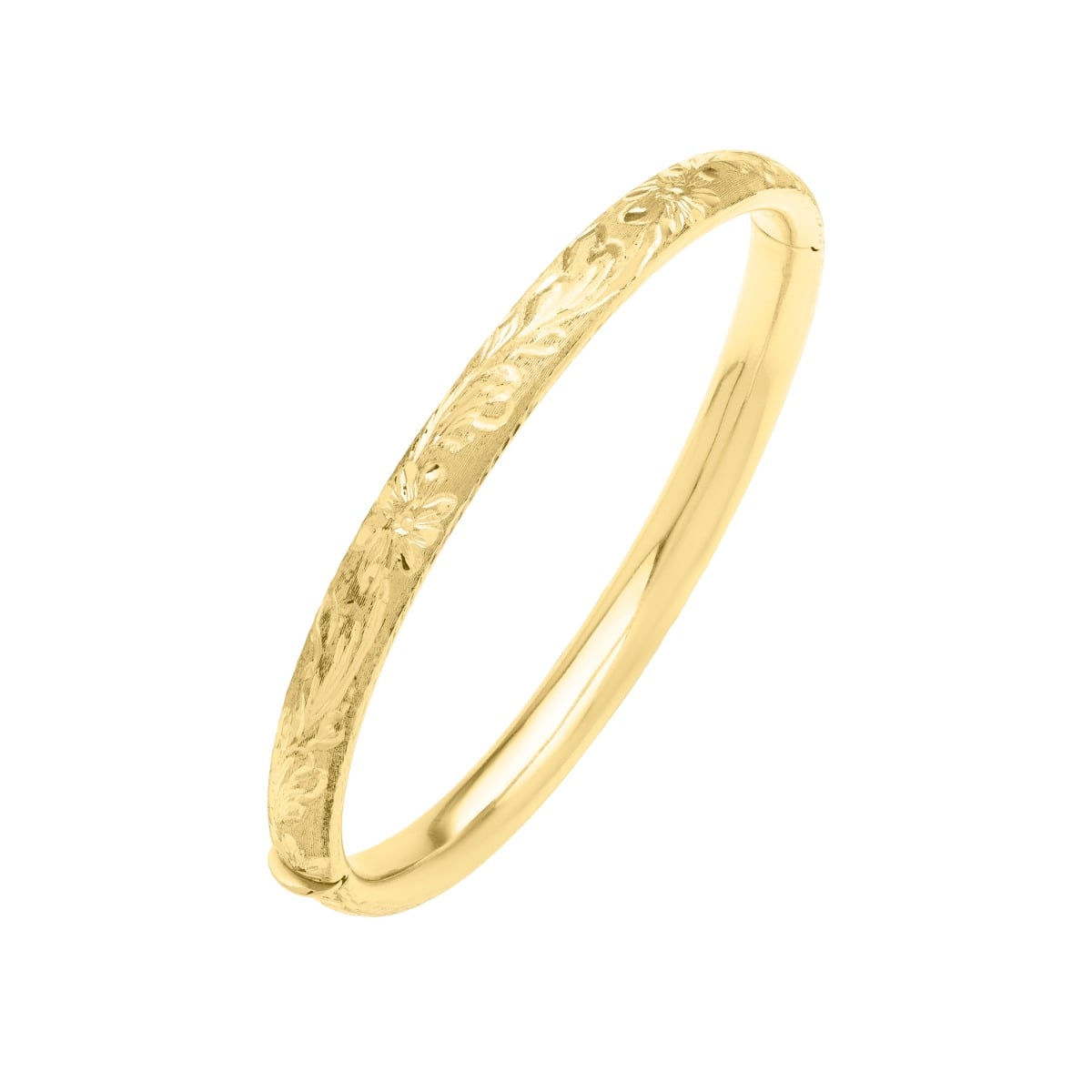 14K Medium Engraved Bangle
