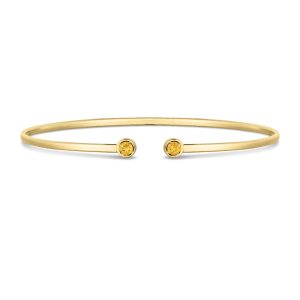 14K Citrine Open Cuff Bangle