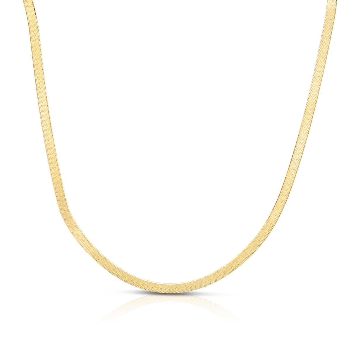 14K 1.5mm Beveled Herringbone Chain