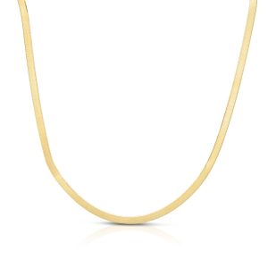 14K 1.5mm Beveled Herringbone Chain