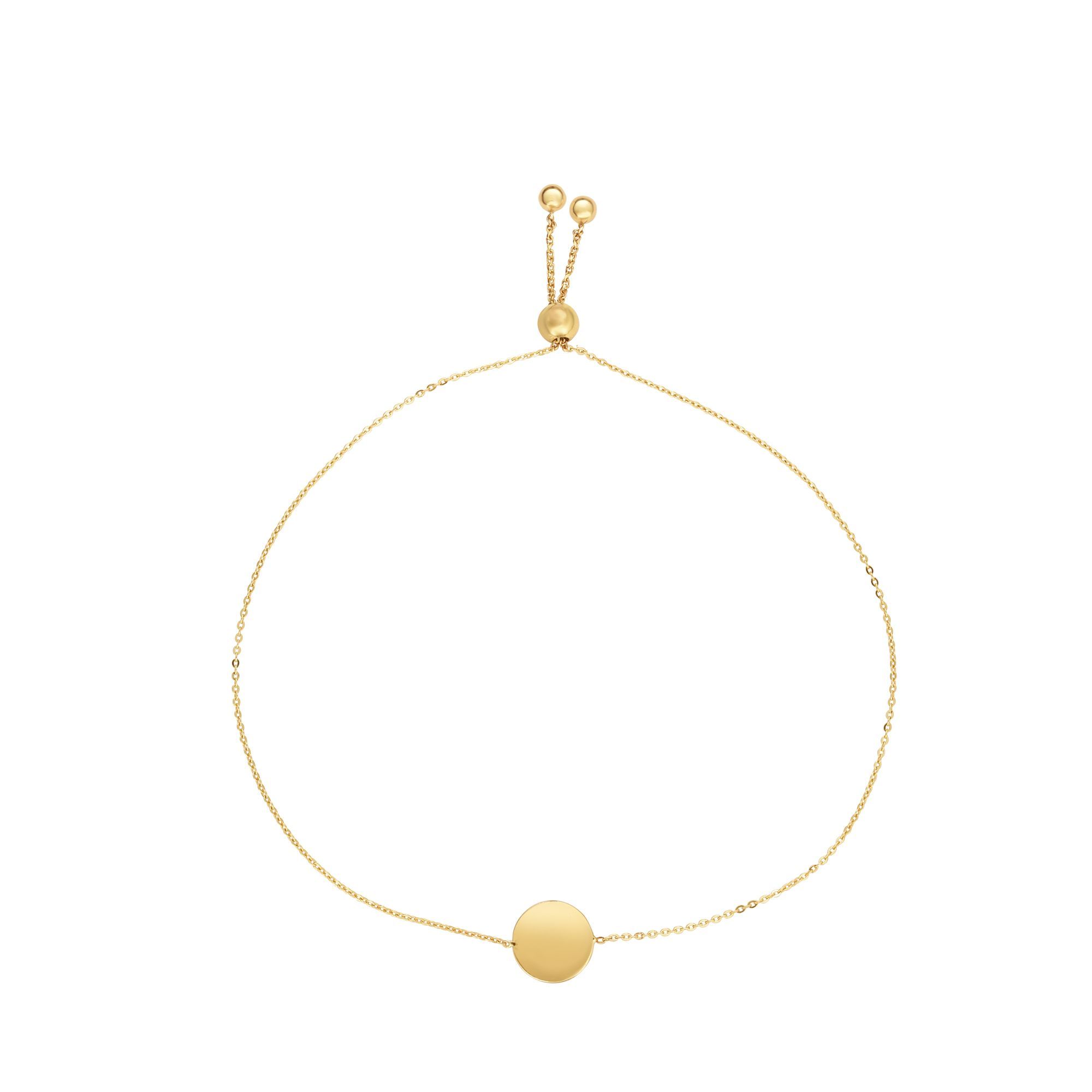 14K Gold Circle Friendship Bracelet
