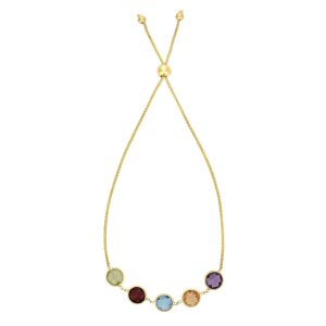 14K Gold Semi Precious Stone Friendship Bracelet