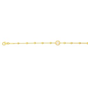 14K Gold Angel and Bead Bracelet