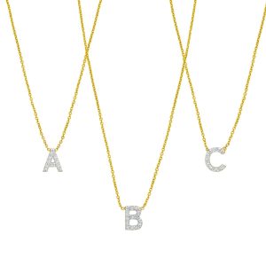14K Mini Diamond K Initial