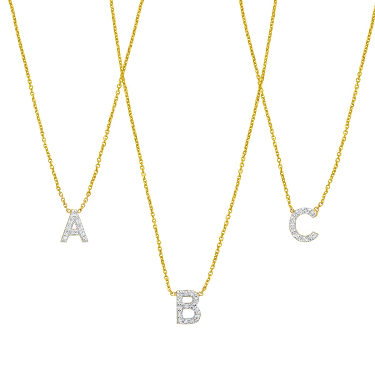 14K Mini Diamond G Initial