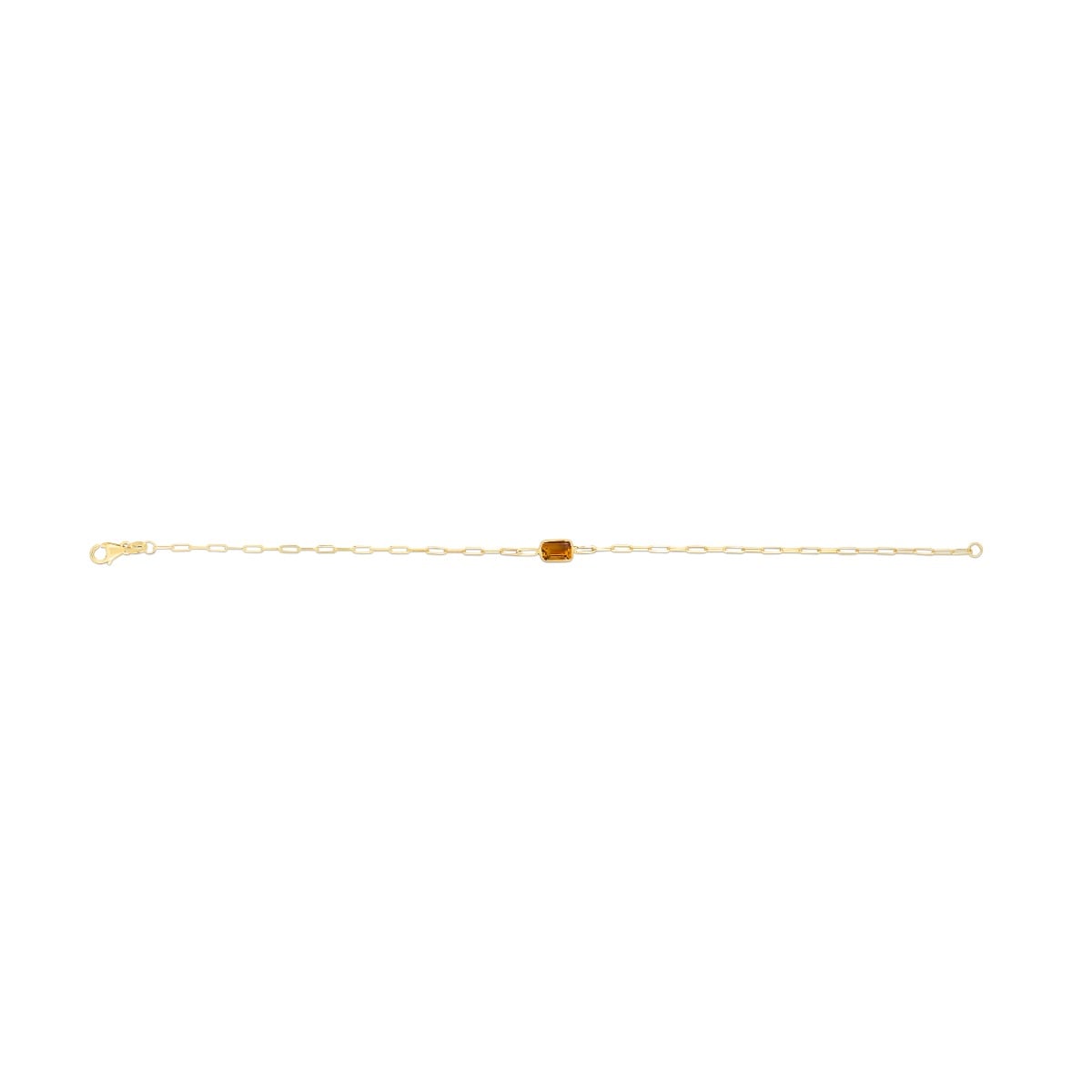 14K Citrine Paperclip Bracelet