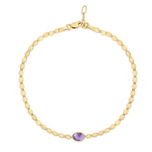 14K Amethyst Mirrored Chain Bracelet