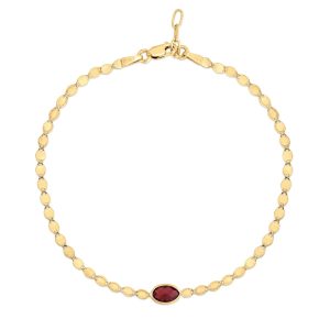 14K Garnet Mirrored Chain Bracelet