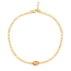 14K Citrine Mirrored Chain Necklace