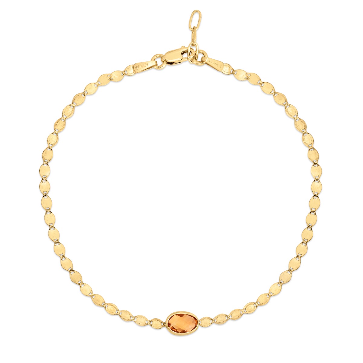14K Citrine Mirrored Chain Bracelet