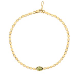 14K Peridot Mirrored Chain Necklace