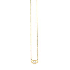 14K Pearl Evil Eye Necklace
