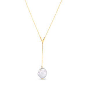 14K Tesoro Pearl Lariat Necklace