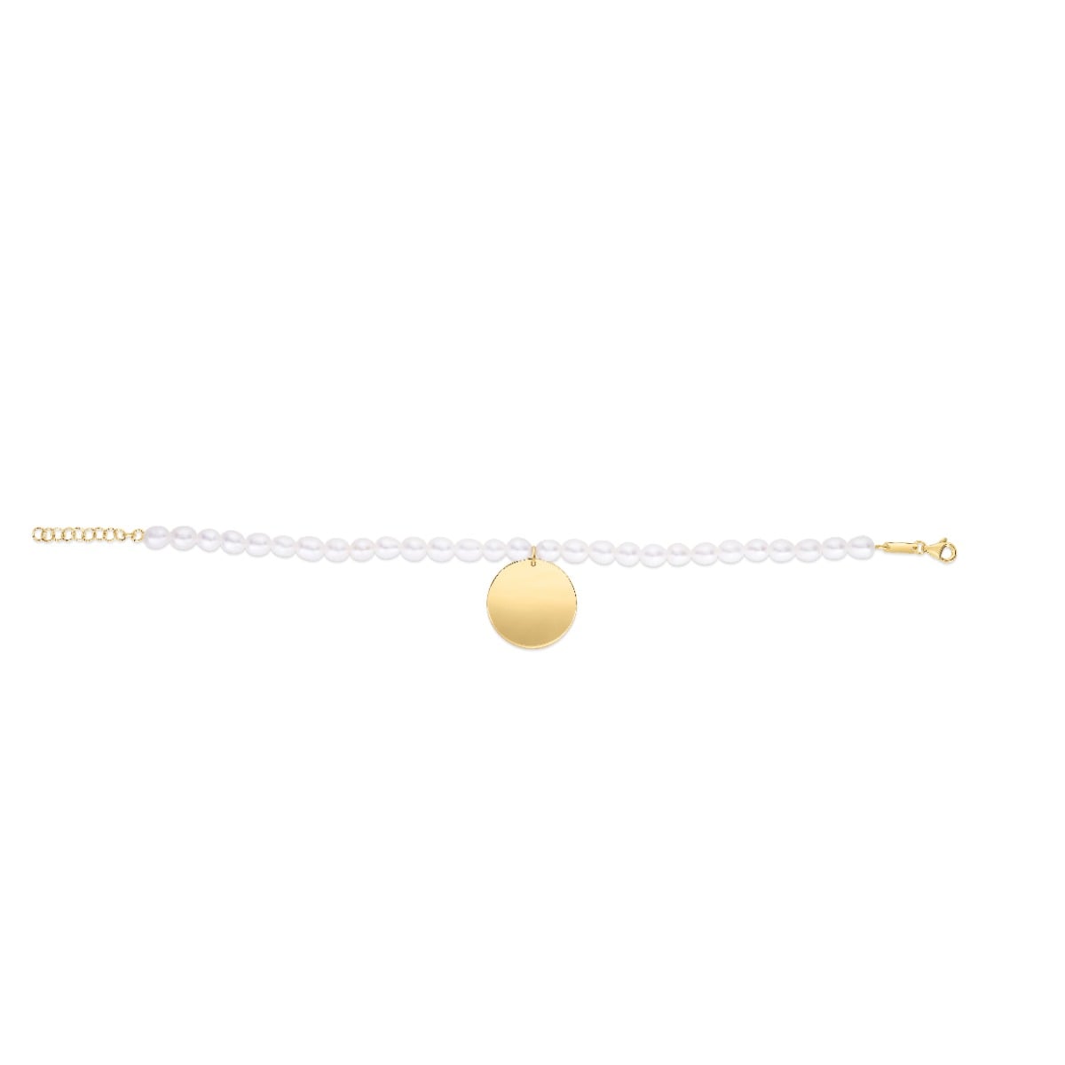 14K Pearl Tag Charm Bracelet