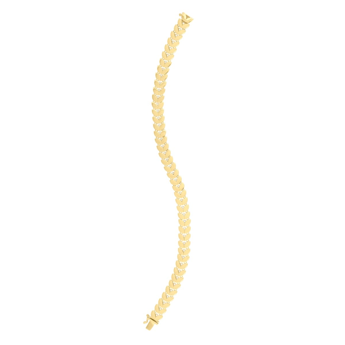 14K Diamond Laurel Leaf Bracelet