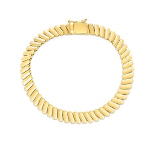 14K Gold Rib Link Bracelet