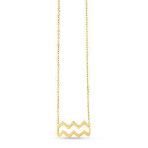 14K Gold Aquarius Necklace