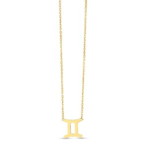 14K Gold Gemini Necklace