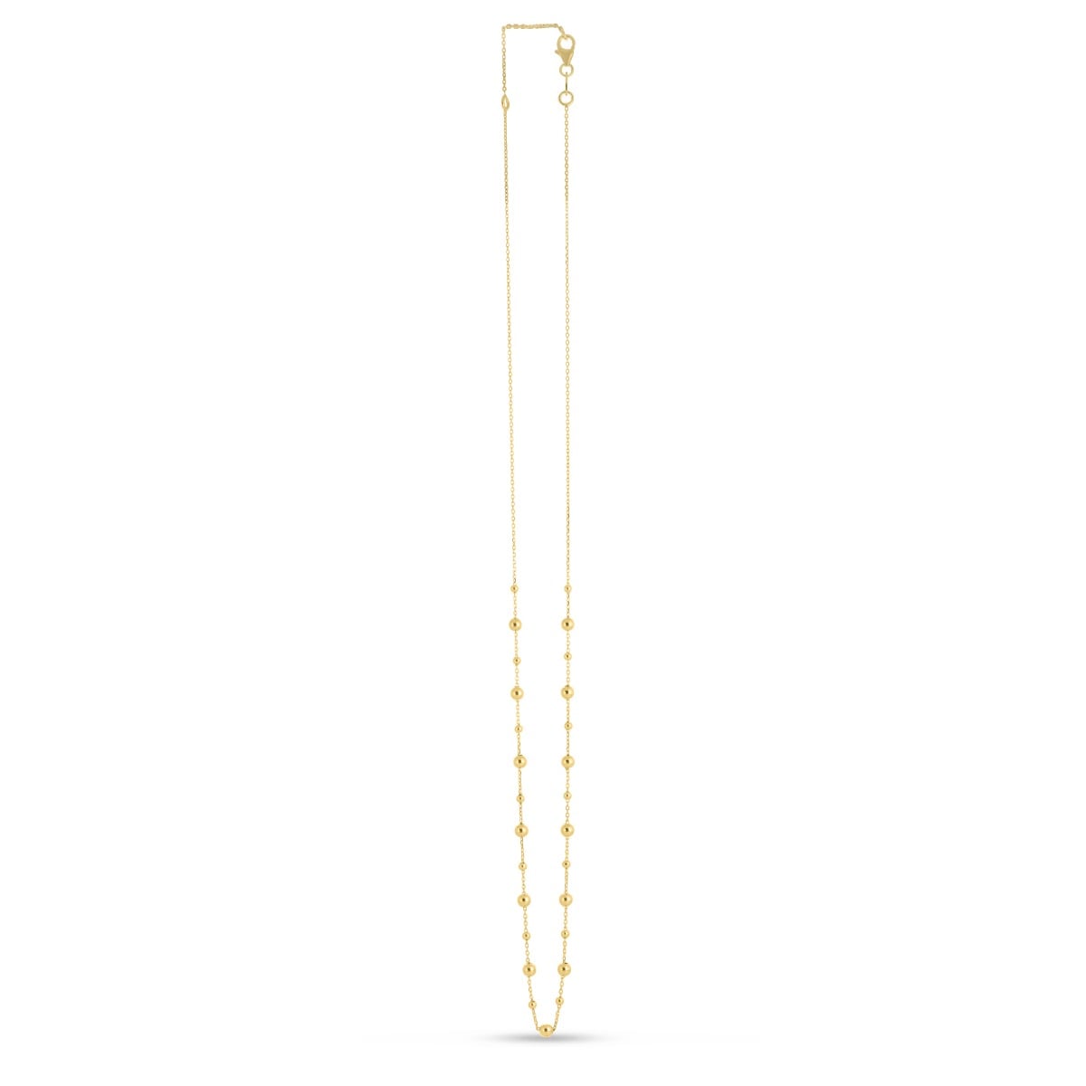 14K Gold Bead Station Necklace