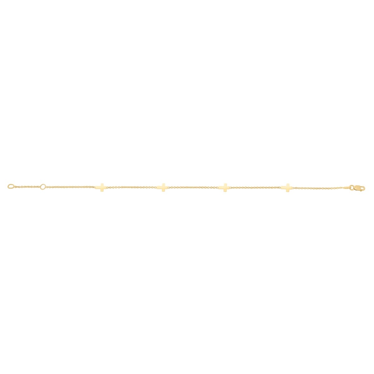 14K Gold Cross Anklet