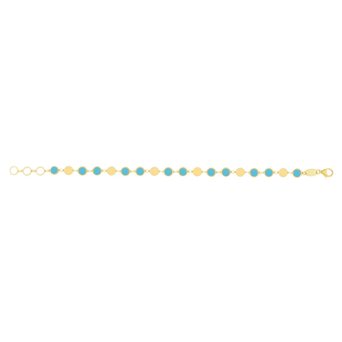 14K Turquoise Geometric Mirror Gem Chain Bracelet