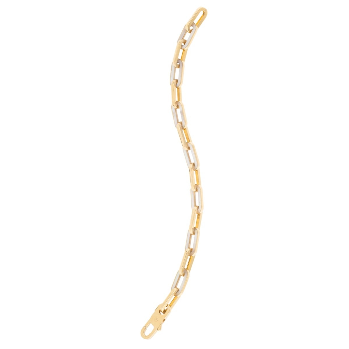 14K MOP Paperclip Gem Link Bracelet