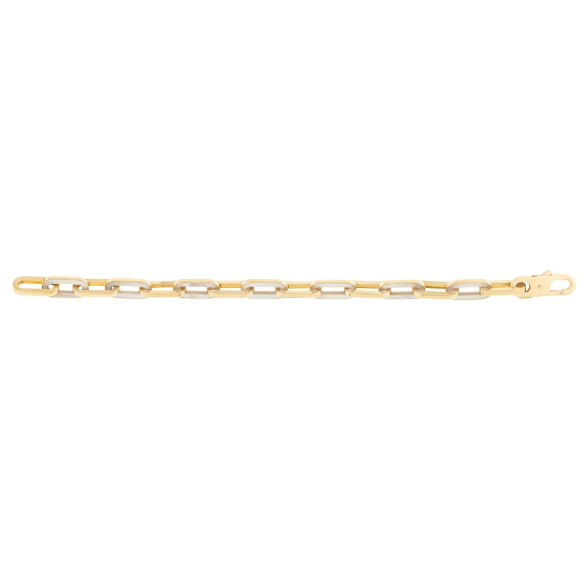 14K MOP Paperclip Gem Link Bracelet