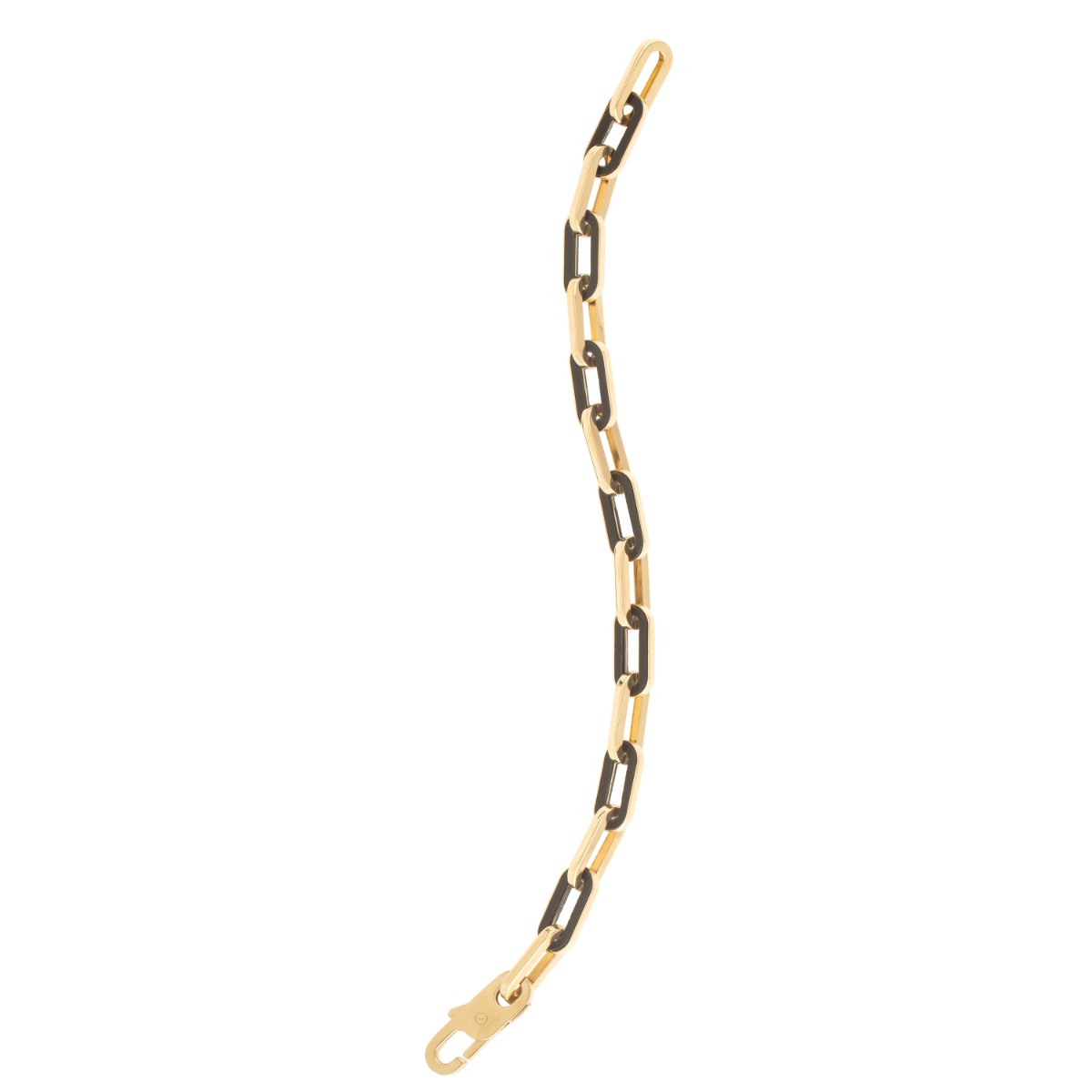 14K Onyx Paperclip Gem Link Bracelet