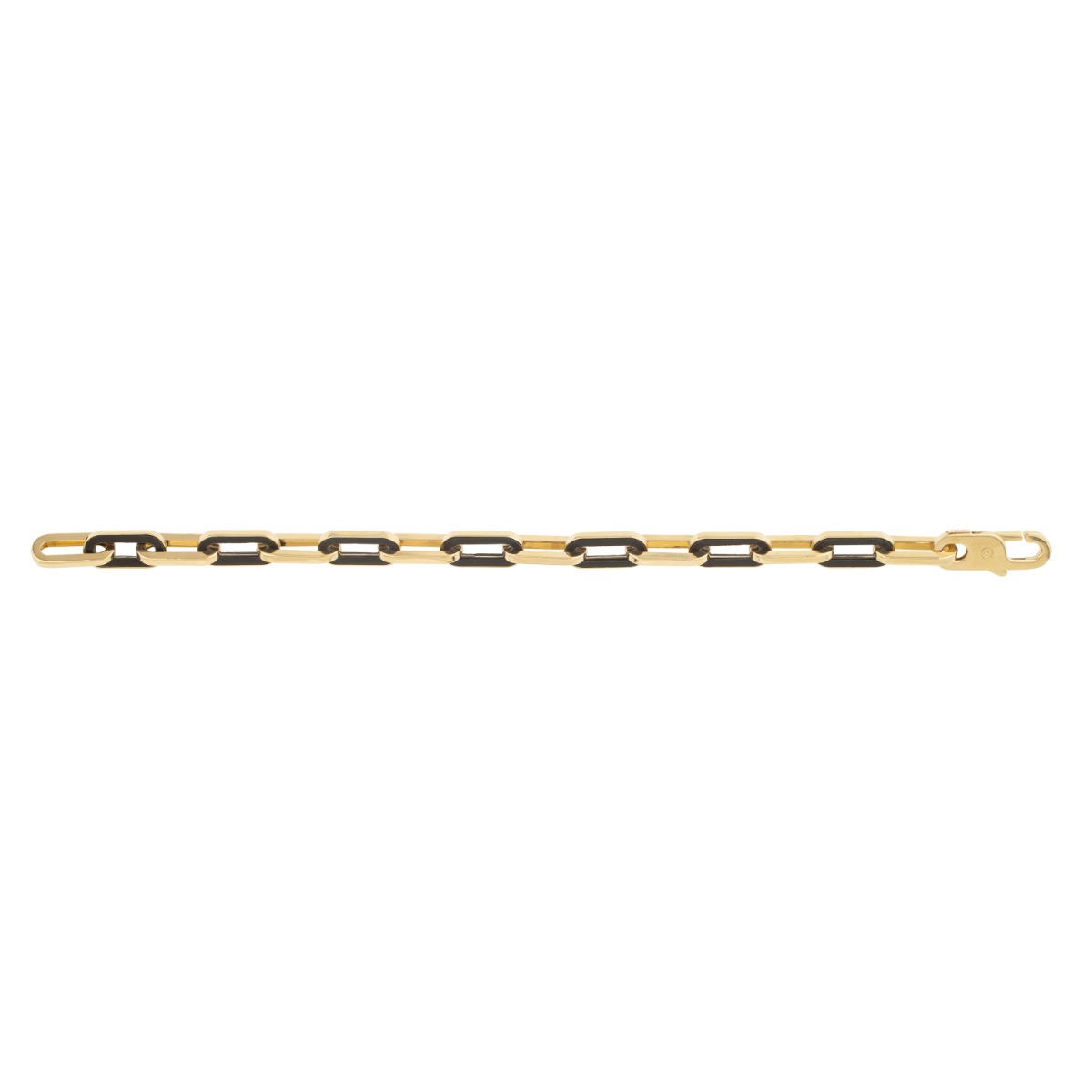 14K Onyx Paperclip Gem Link Bracelet