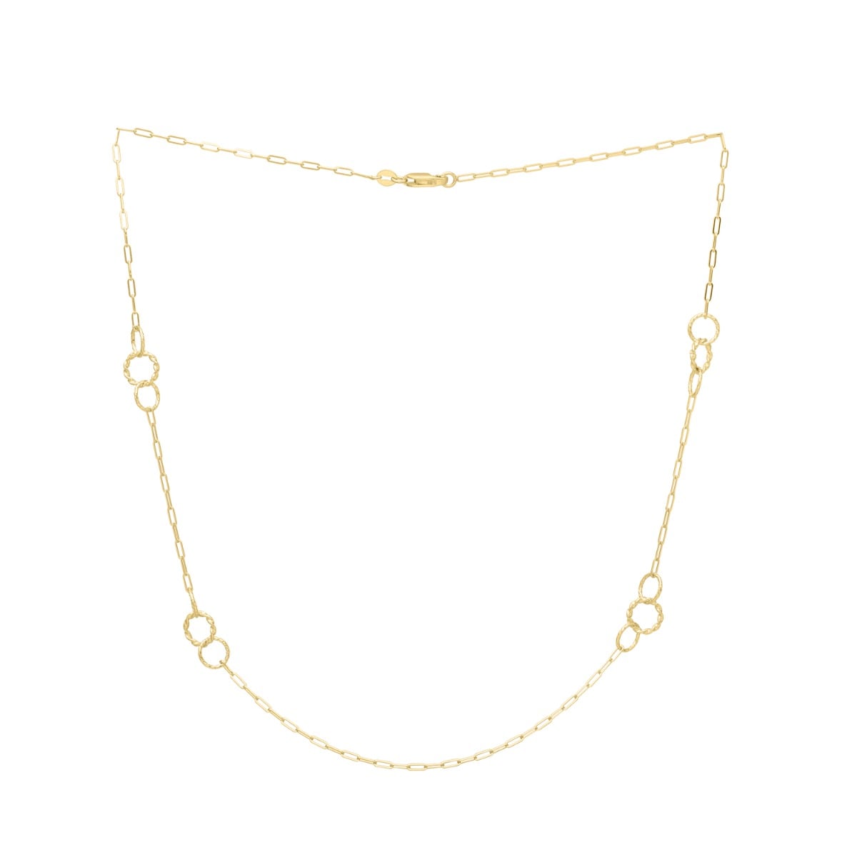 14K Twisted Link Paperclip Necklace