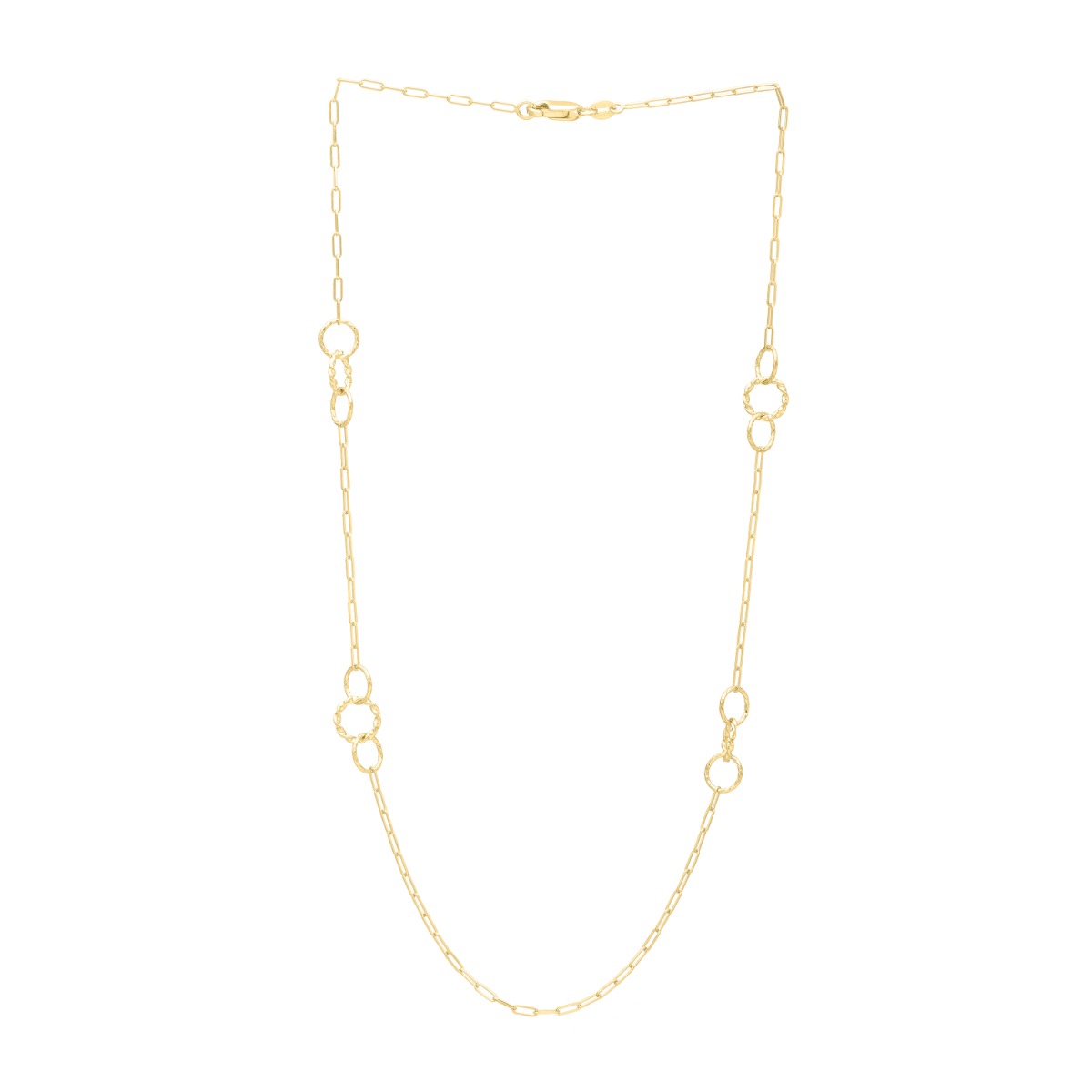 14K Twisted Link Paperclip Necklace