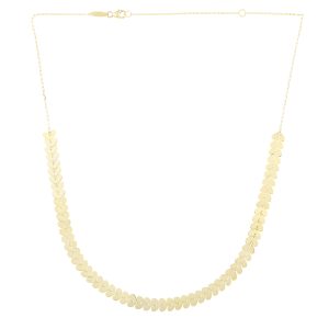 14K Polished Heart Link Chain Necklace
