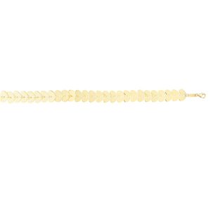 14K Polished Heart Link Chain Bracelet