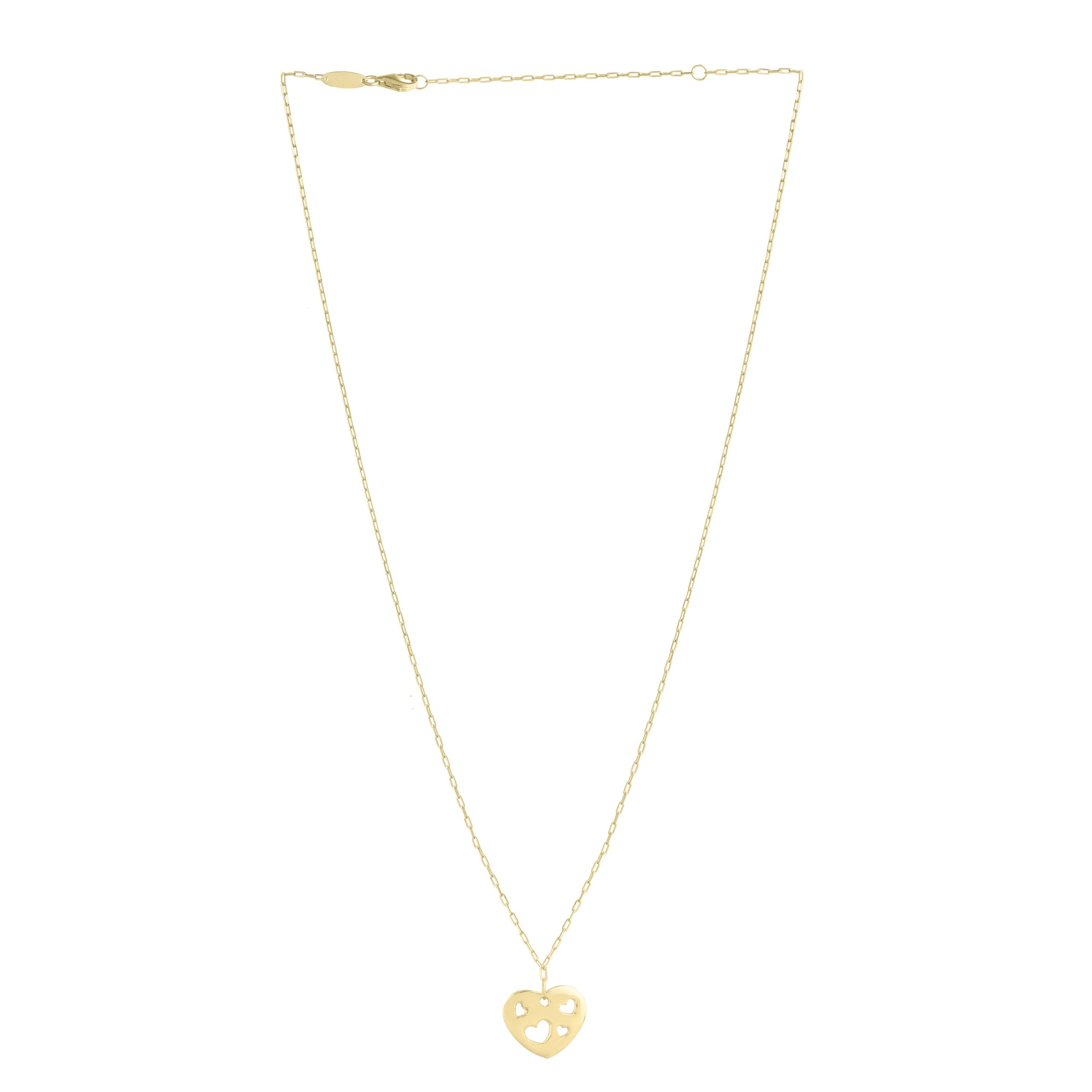 14K Cutout Heart Pendant