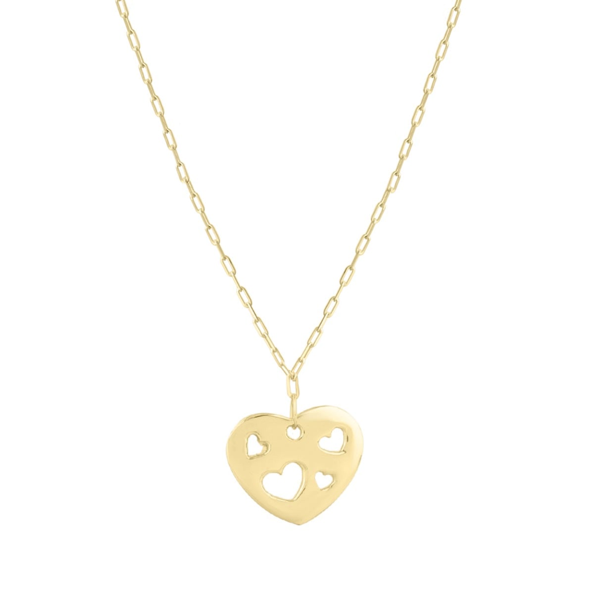 14K Cutout Heart Pendant