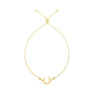 14K Adjustable Horseshoe Bolo Bracelet