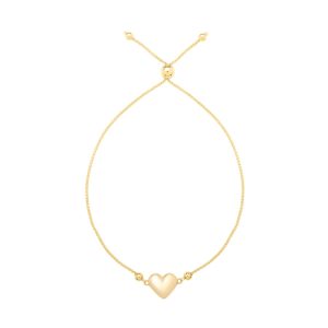14K Adjustable Heart Bolo Bracelet