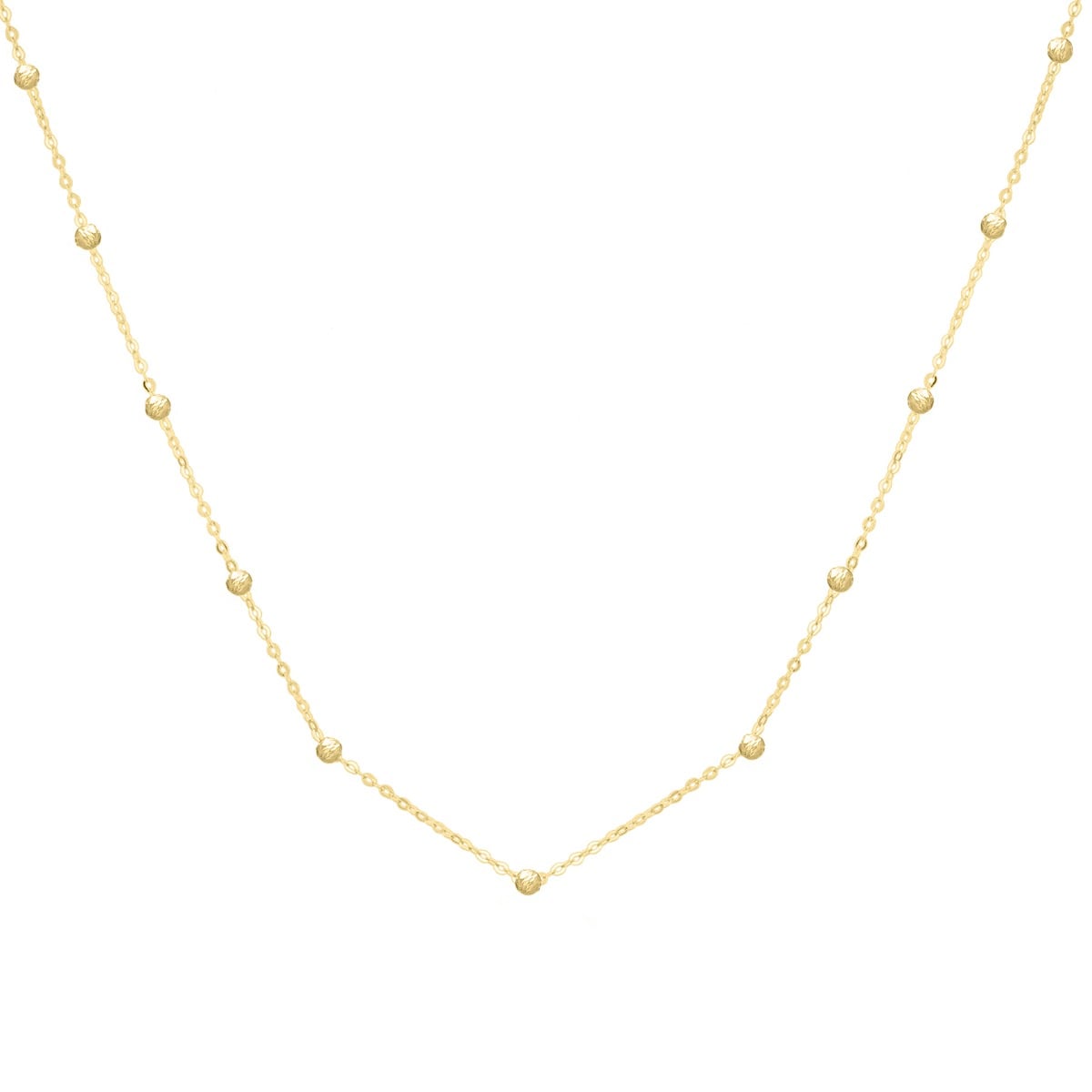 14K Saturn Bead Chain Necklace