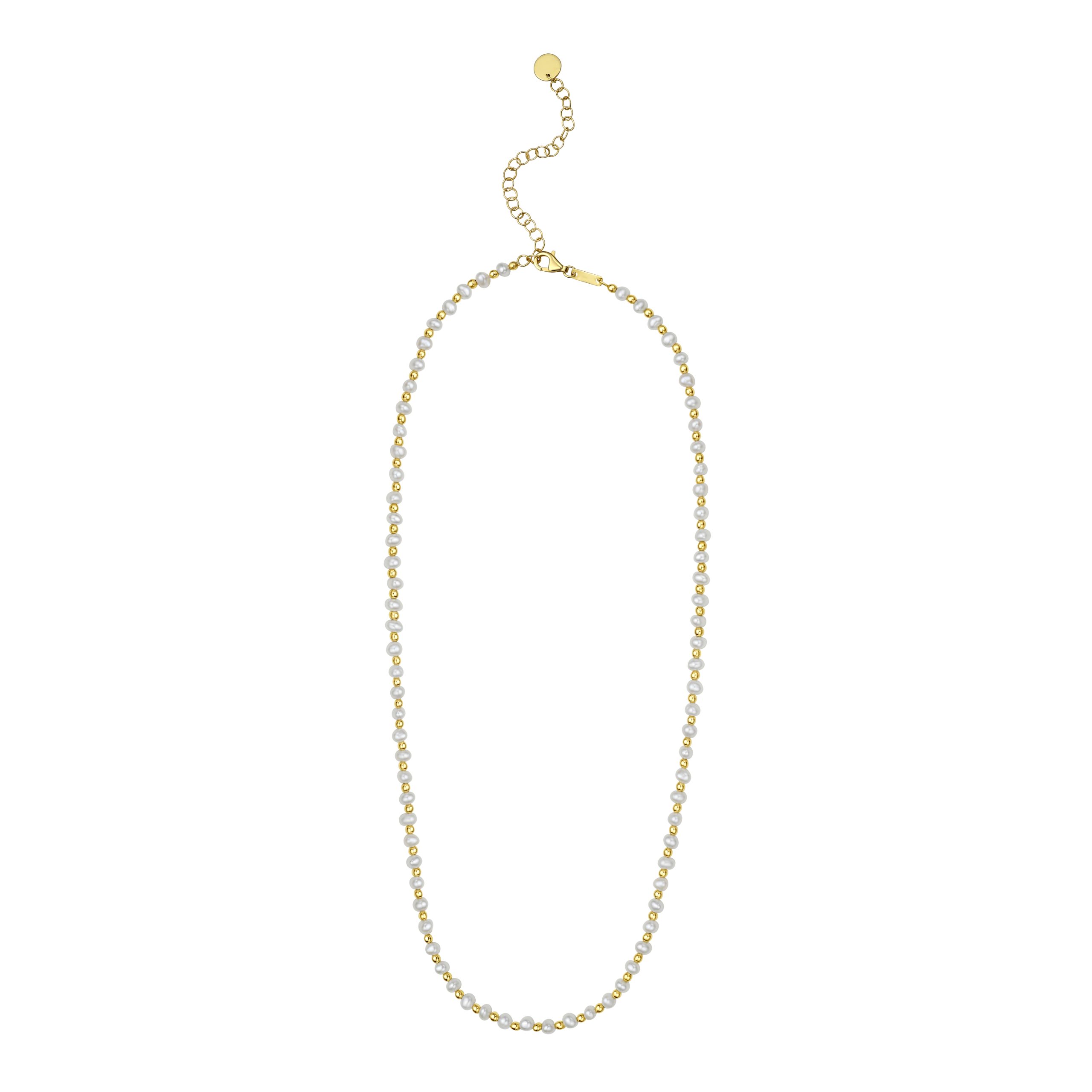 14K & Pearl Bead Necklace