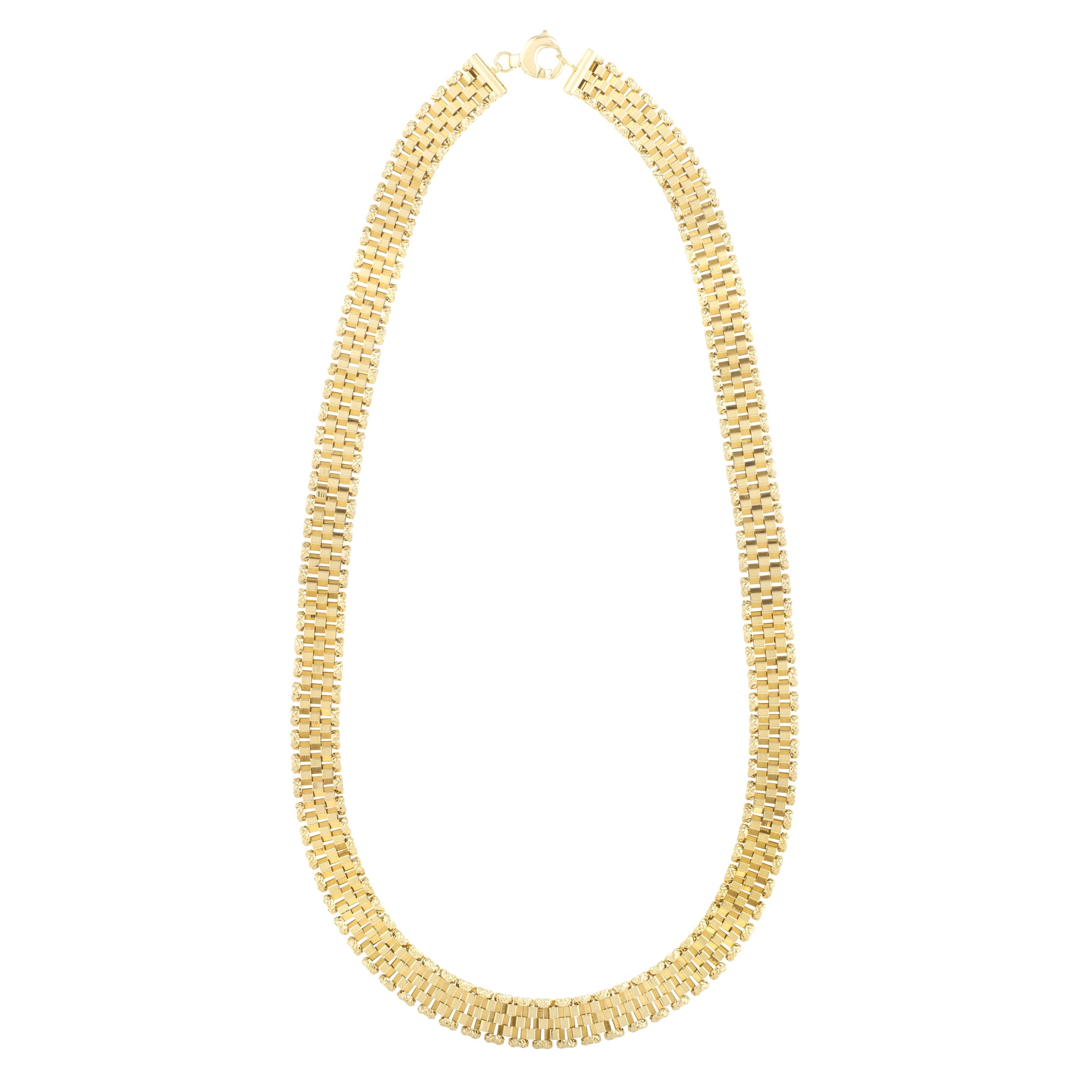 14K Faceted Panther Link Necklace