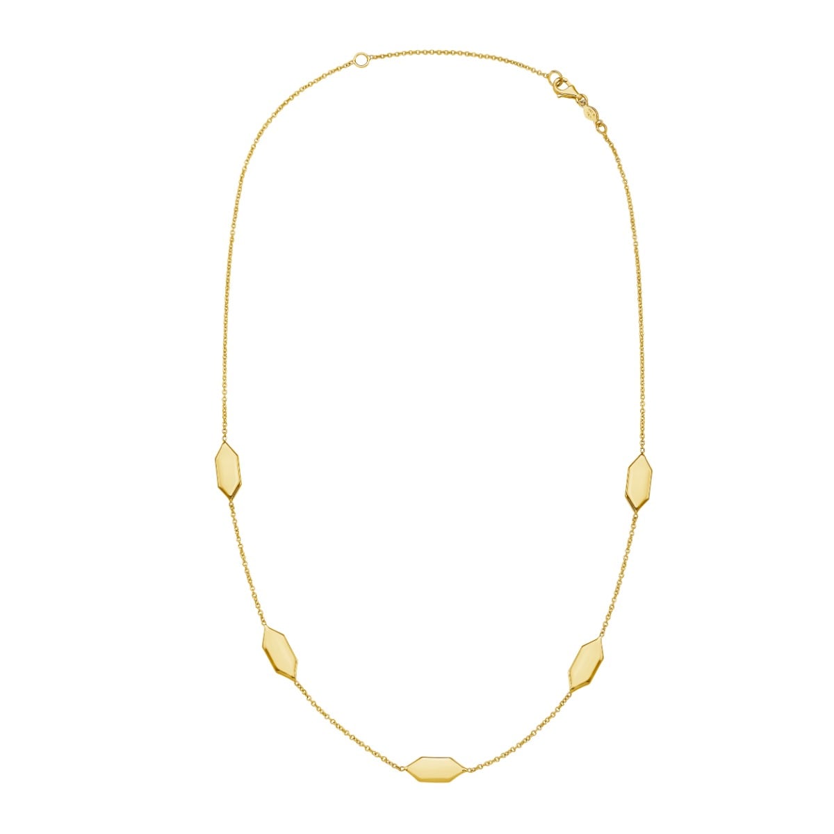 14K Elongated Hexagon Link Necklace