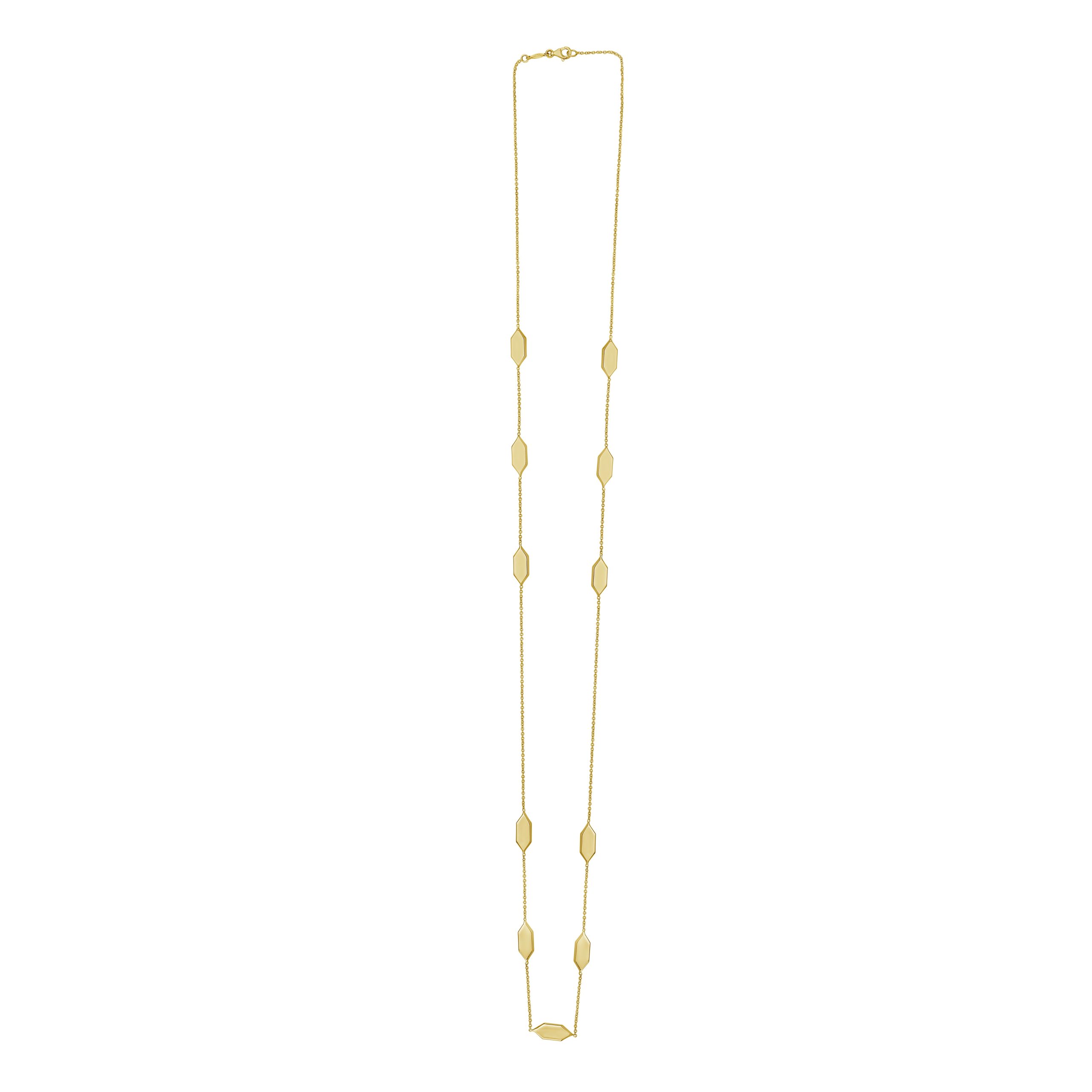 14K Elongated Hexagon Link Necklace
